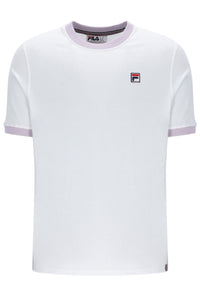 Displays the White 'FILA' branded Marconi Essential Ringer T-Shirt