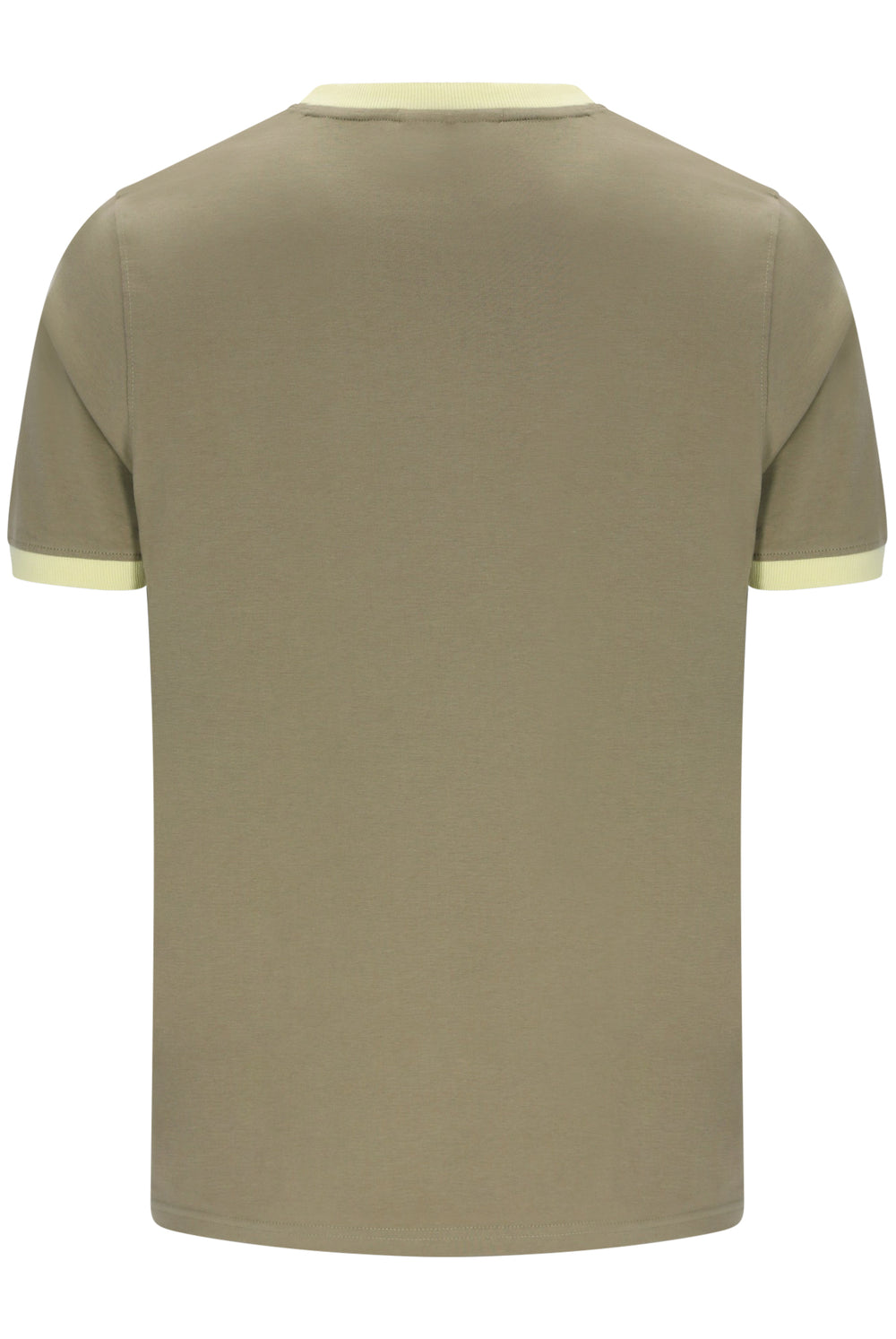 Displays the Chinchilla Double Cream 'FILA' branded Marconi Essential Ringer T-Shirt