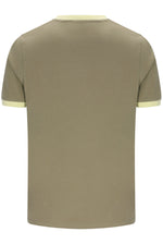 Displays the Chinchilla Double Cream 'FILA' branded Marconi Essential Ringer T-Shirt
