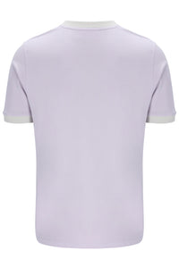 Displays the Misty Lilac 'FILA' branding Marconi Essential Ringer T-Shirt
