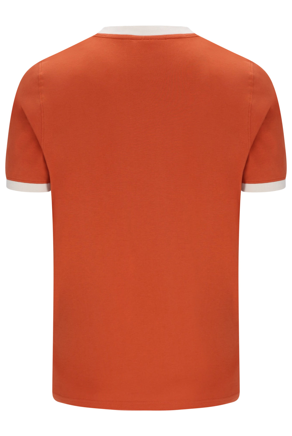 Displays a Burnt Ochre and Gardenia 'FILA' branded Marconi Essential Ringer T-Shirt
