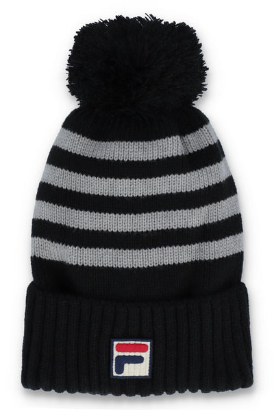 Chunky Knit Turn Up Bobble Beanie