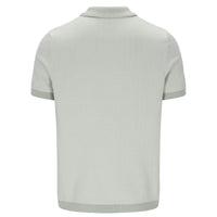 Light gray patterned polo shirt on a white background