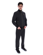 Black Mathers Herringbone Track Top