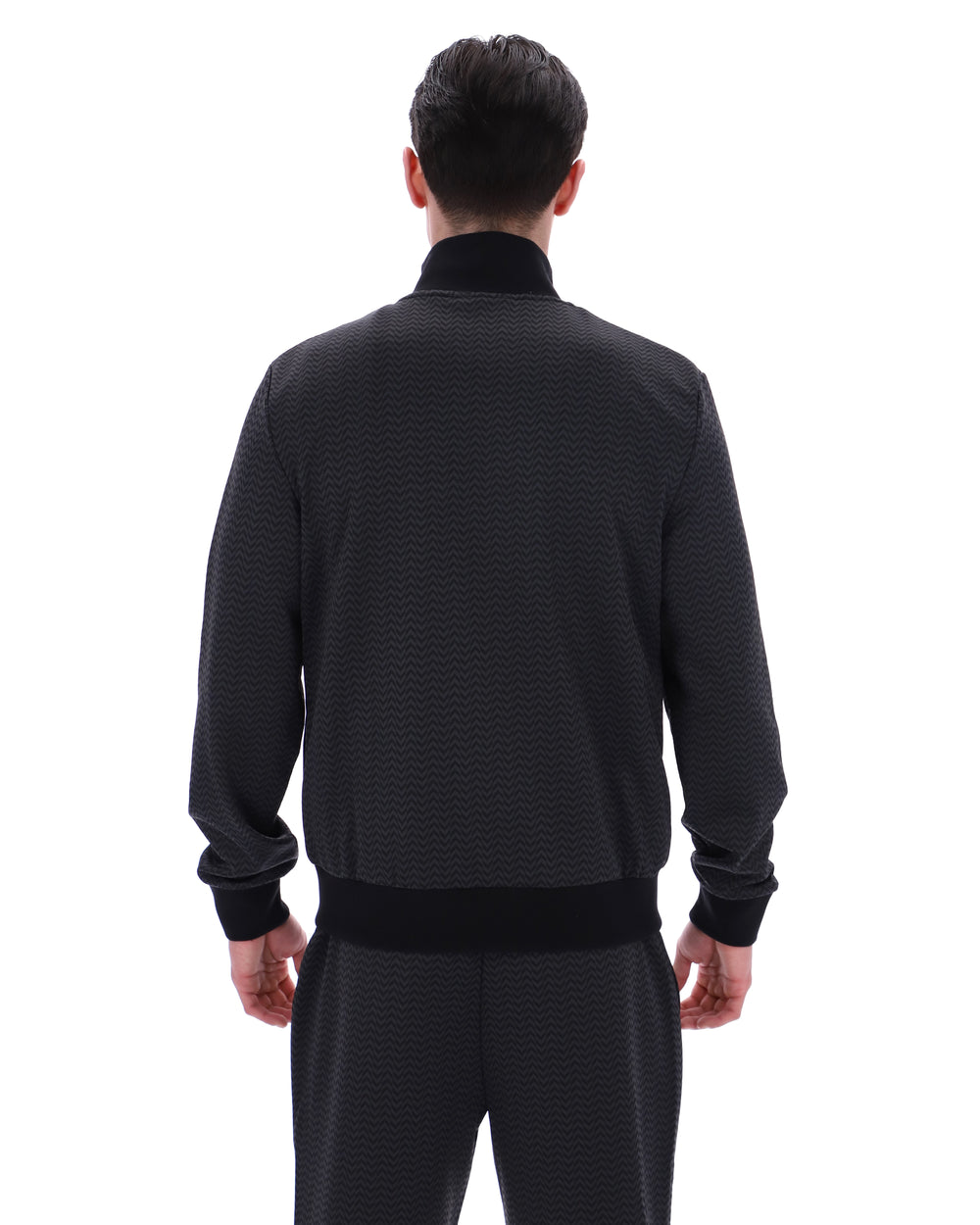 Black Mathers Herringbone Track Top