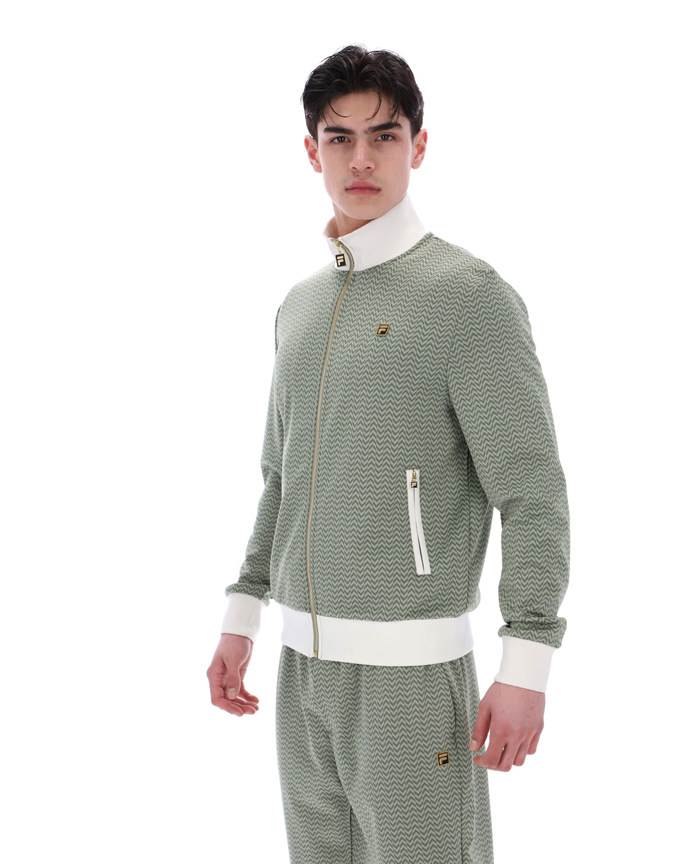 Sea Foam Mathers Herringbone Track Top