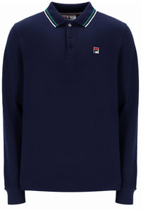 Fila Navy Monte Tipped Collar Long Sleeve Polo
