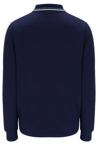 Fila Navy Monte Tipped Collar Long Sleeve Polo