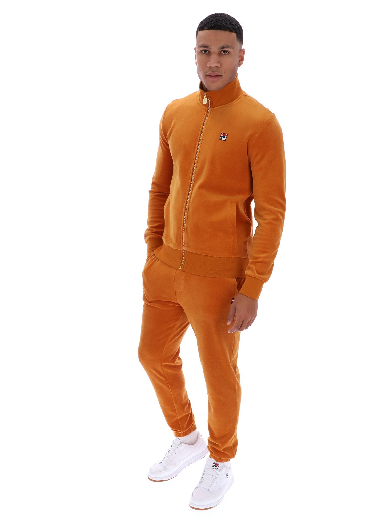 即日発送　Back Open Velours Tops Pumpkin Spice Nero Velour Track Top – Fila UK