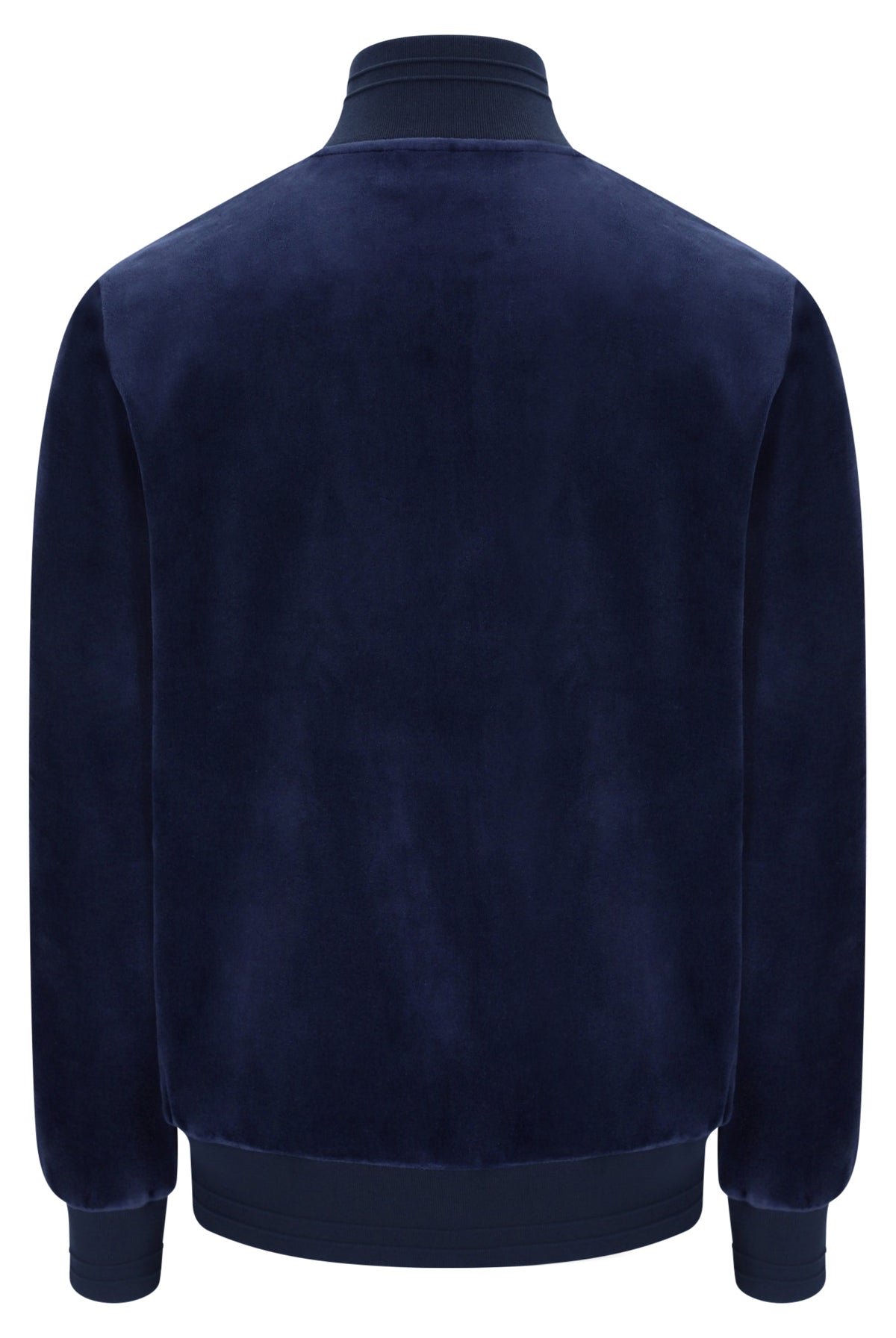 Displays the Navy 'Fila' branded Nero 2 Velour Jacket