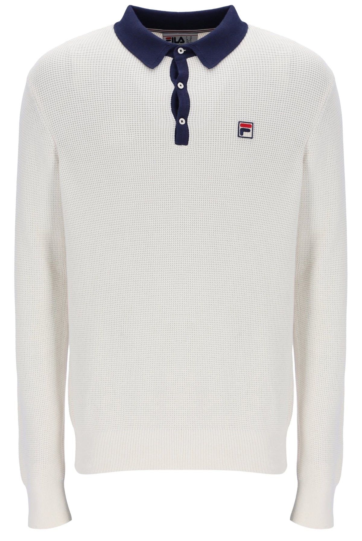 Gardenia Nowell Waffle Knit Long Sleeve Polo