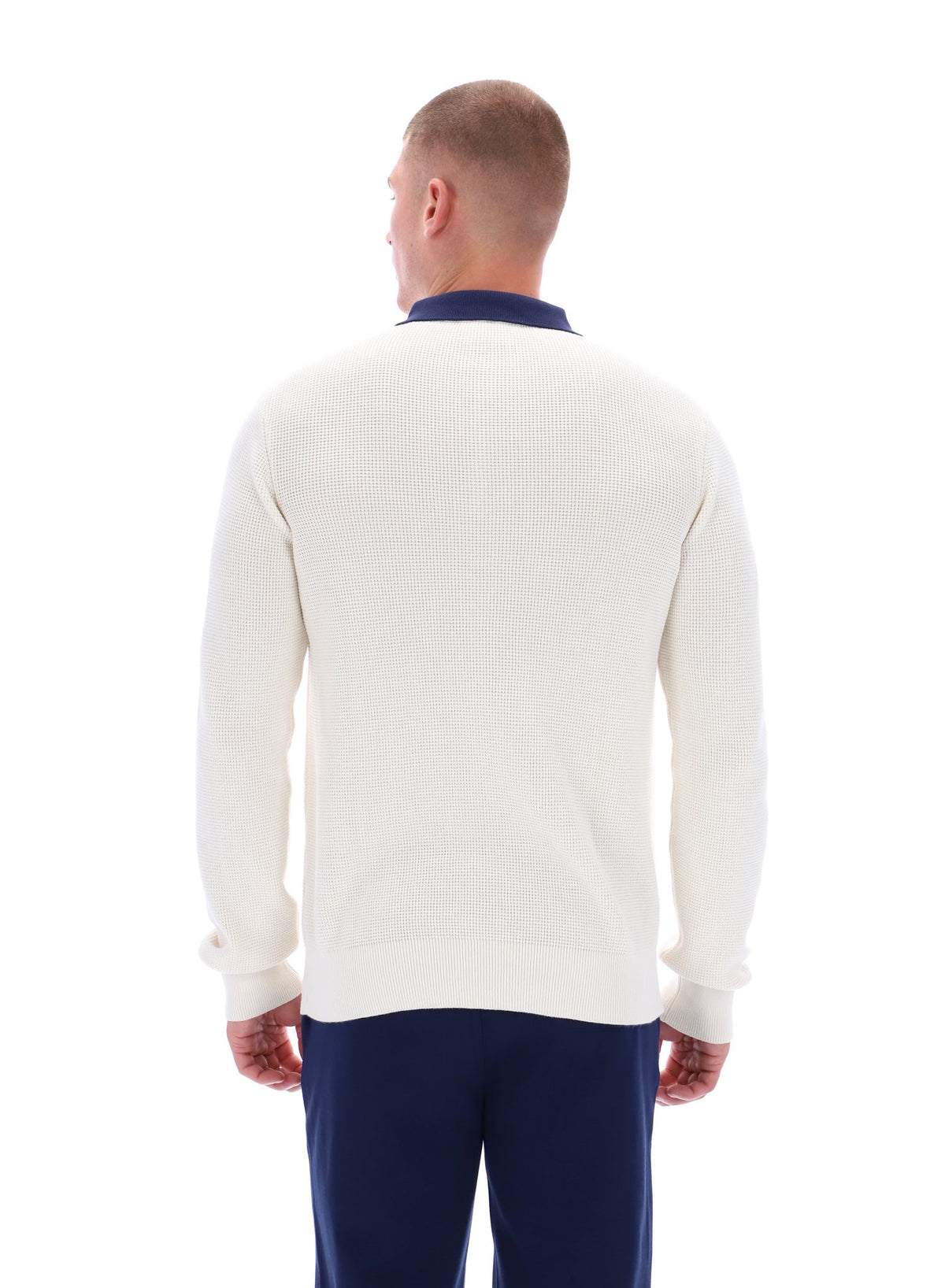 Gardenia Nowell Waffle Knit Long Sleeve Polo