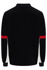 Displays the Black 'FILA' branded Pablo Colour Blocked Long Sleeve Polo
