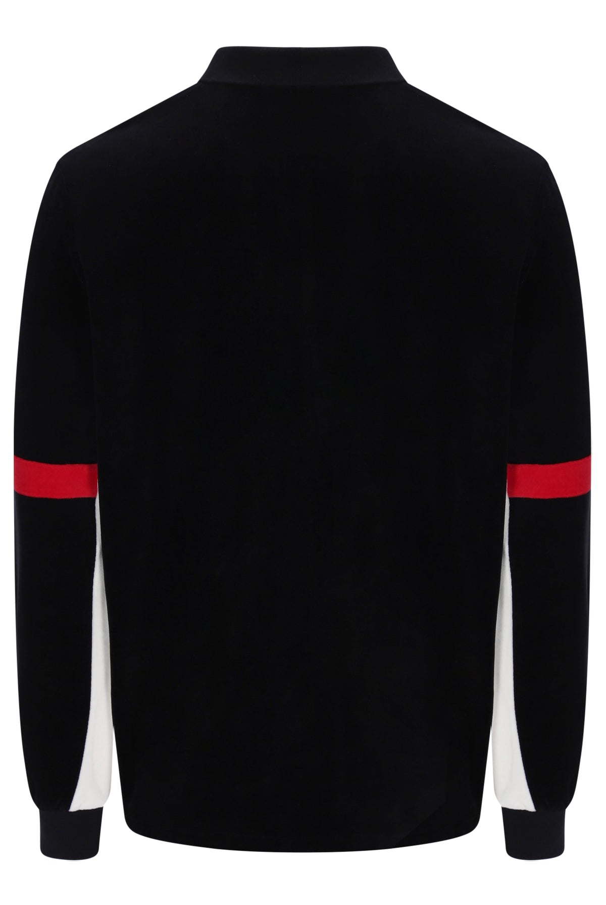 Displays the Black 'FILA' branded Pablo Colour Blocked Long Sleeve Polo