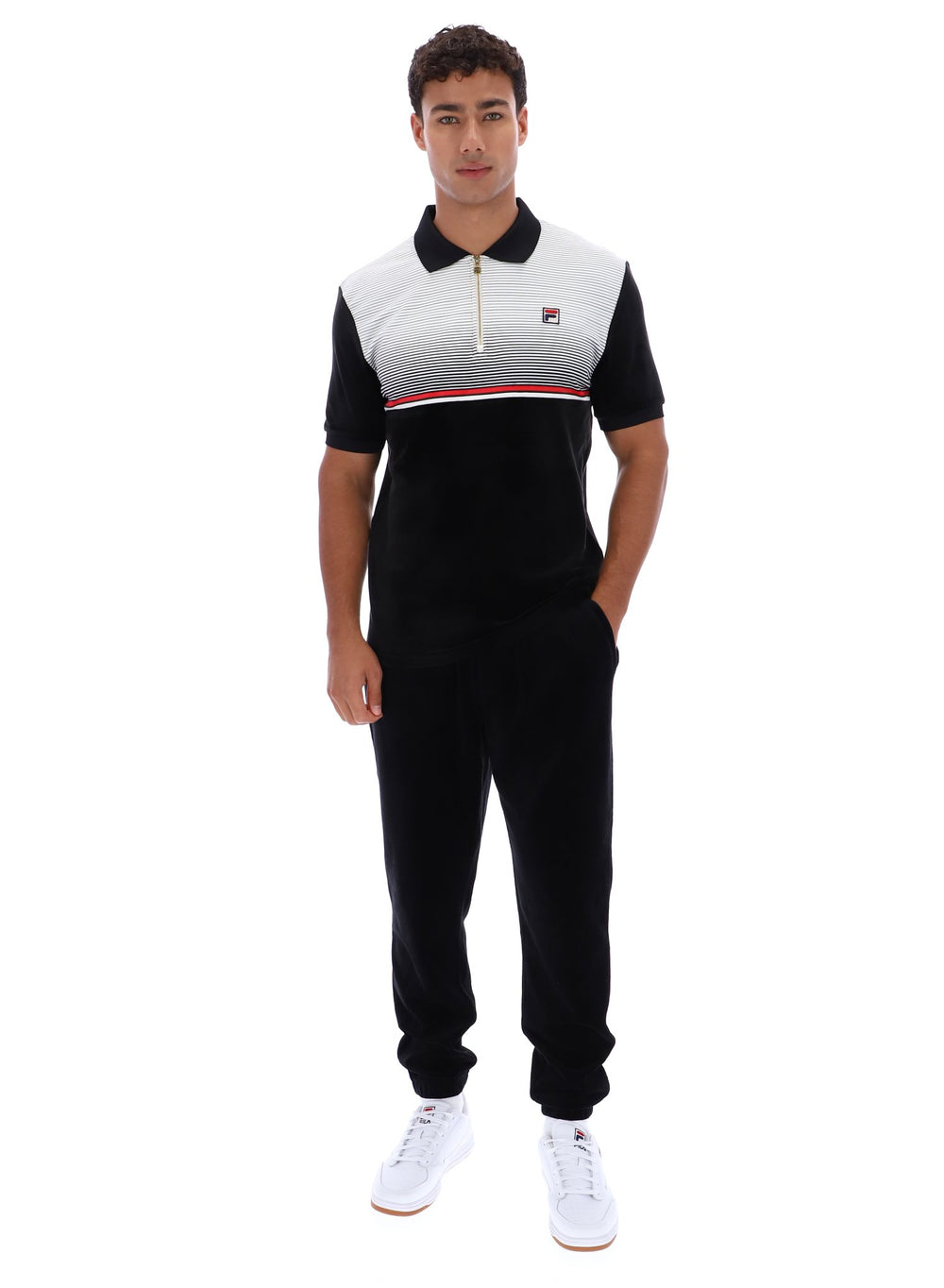 Paco Zip Up Velour Polo