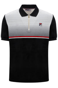Black Paco Zip Up Velour Polo