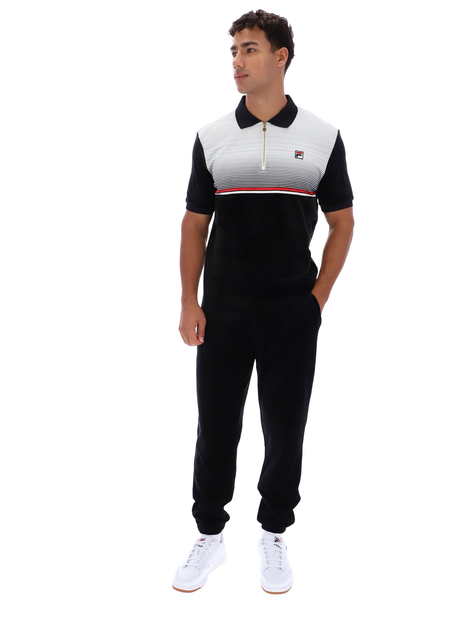 Paco Zip Up Velour Polo – Fila UK