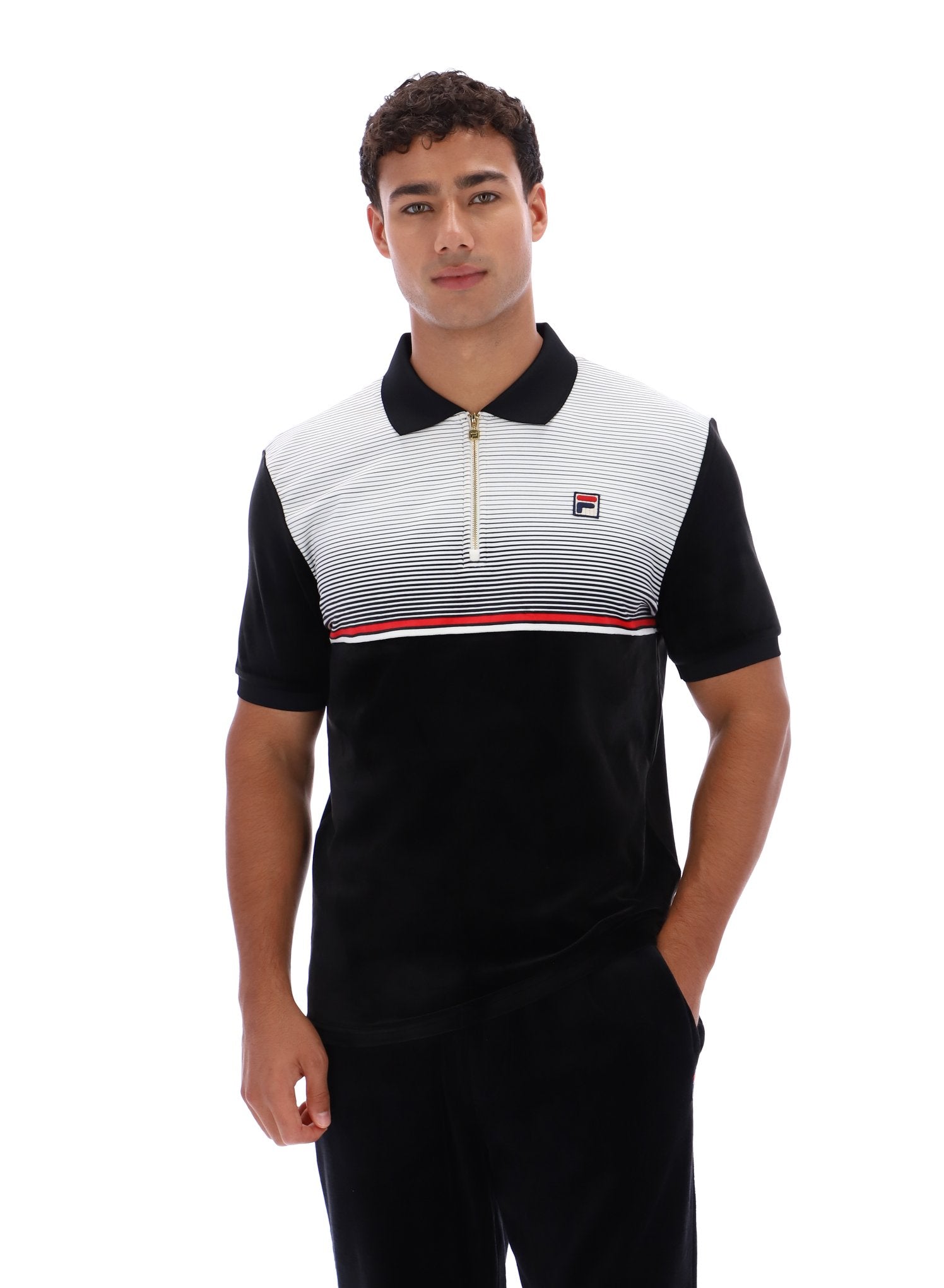 Paco Zip Up Velour Polo – Fila UK