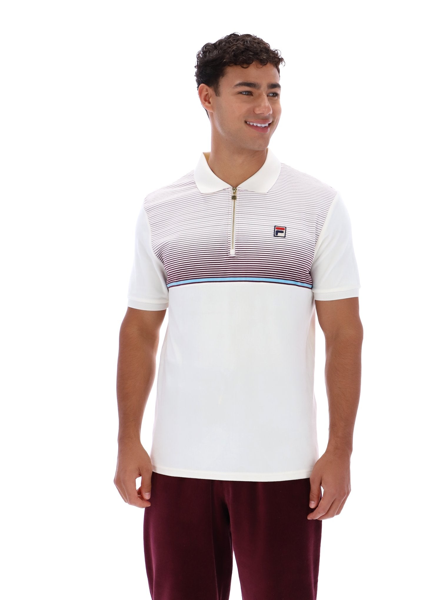 Gardenia Paco Zip Up Velour Polo – Fila UK