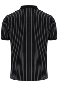 Black Patton Jacquard Stripe Polo