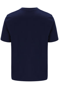 Navy blue t-shirt on a white background