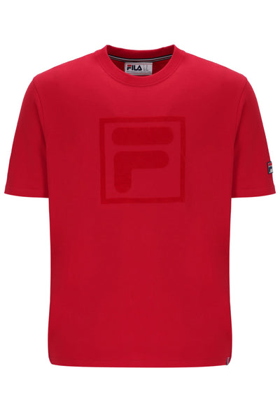 Fila Red Pepe Tee with Flock Logo