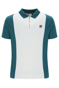 Displays the Mediterranea 'FILA' branded Pierro Zip Up Polo