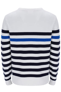 Striped Rakulan Crochet Knitted Sweatshirt
