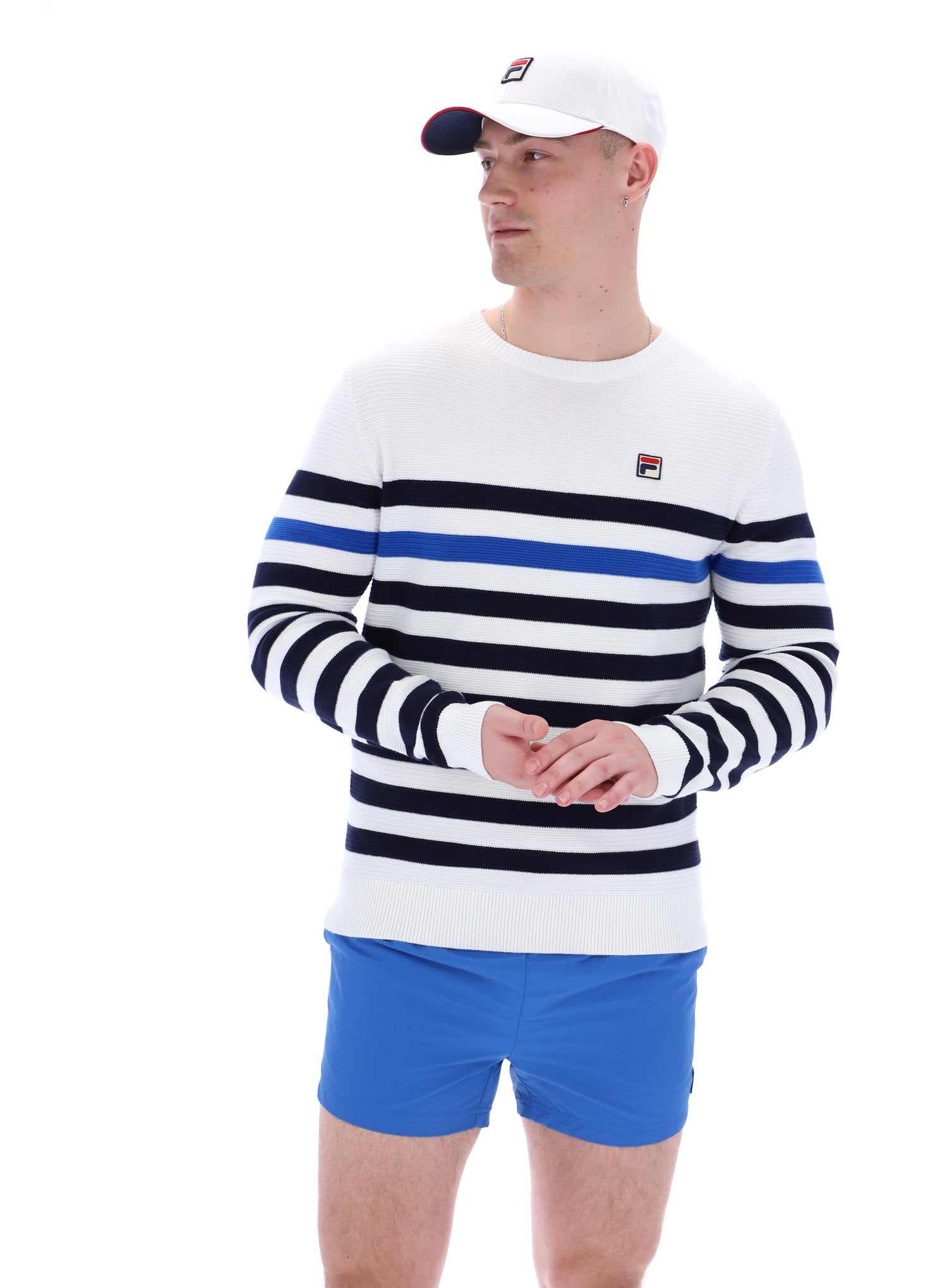 Striped Rakulan Crochet Knitted Sweatshirt