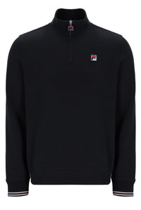 Displays the Black 'FILA' branded Ramy F-Box 1/4 Zip