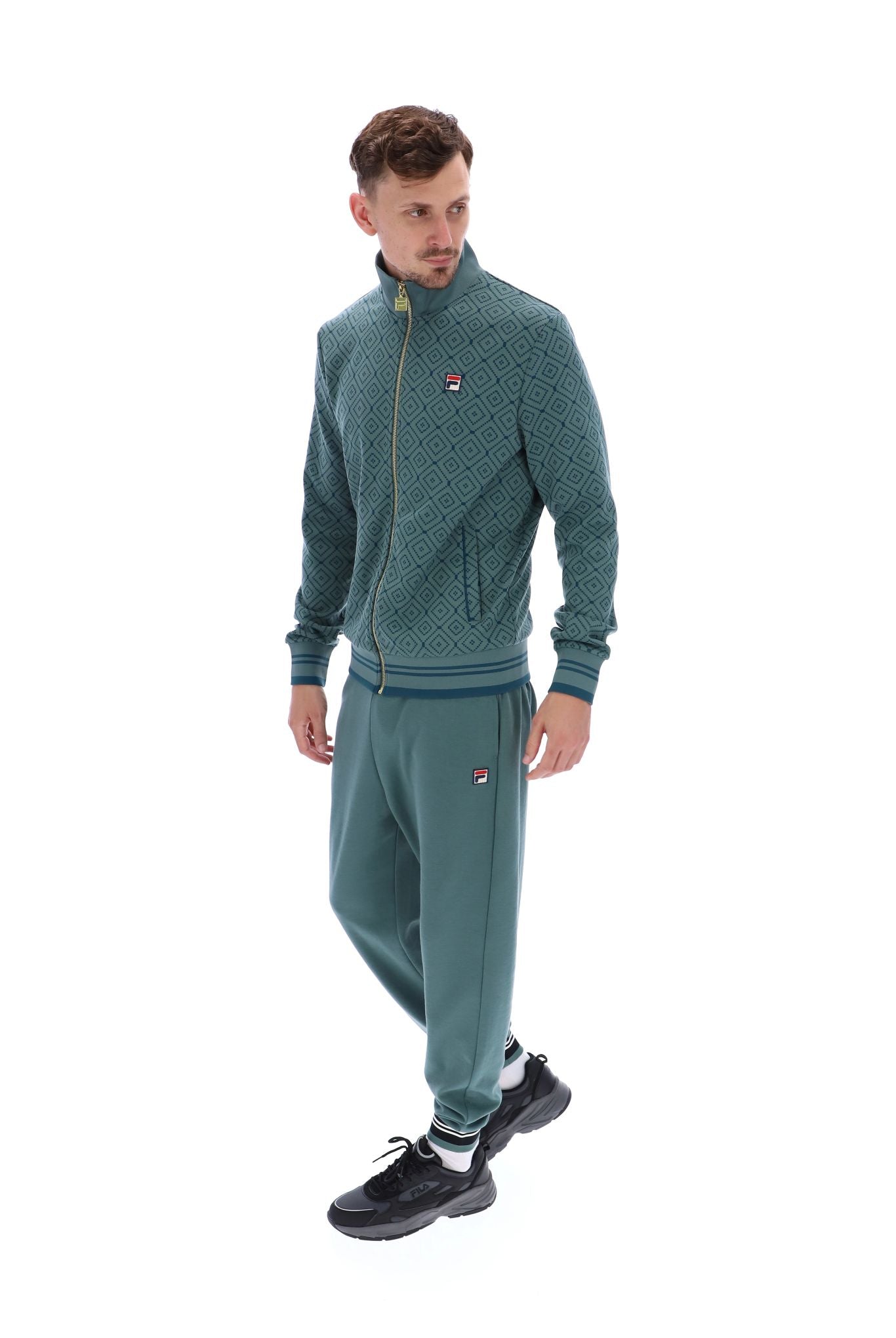 Green fila deals tracksuit