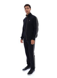 Black Roman Full Zip Jacket with Tape Detail