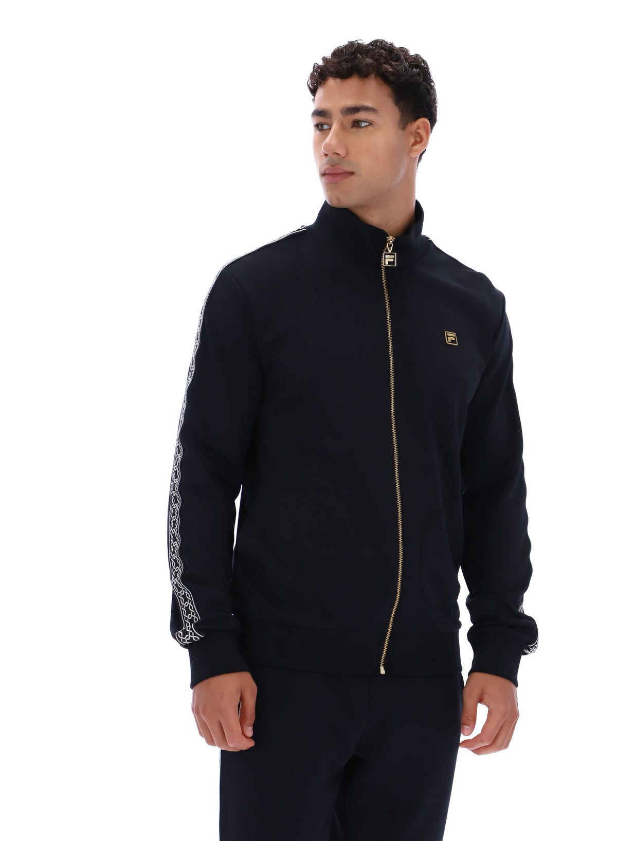 Black Roman Full Zip Jacket with Tape Detail