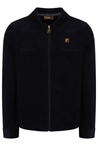 Displays the Black 'FILA' branded Roman Corduroy Over Shirt