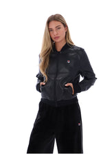 Black Rumor Leatherette Bomber