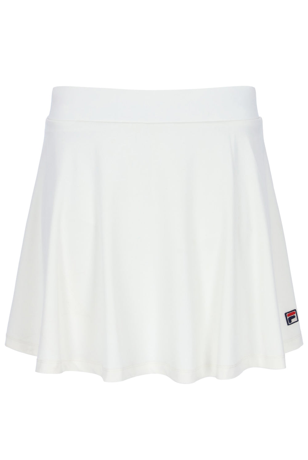 White skirt with a brand logo on a white background