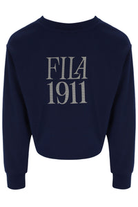 Navy blue sweatshirt with 'FILA 1911' text on a white background