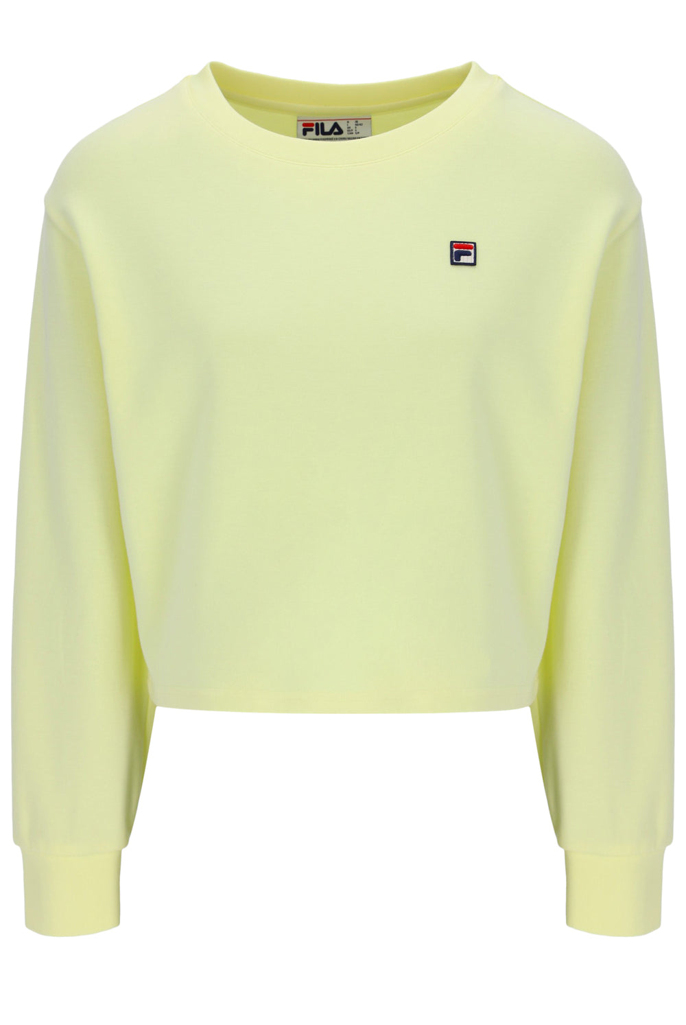 Light yellow sweatshirt with Fila logo on a white background