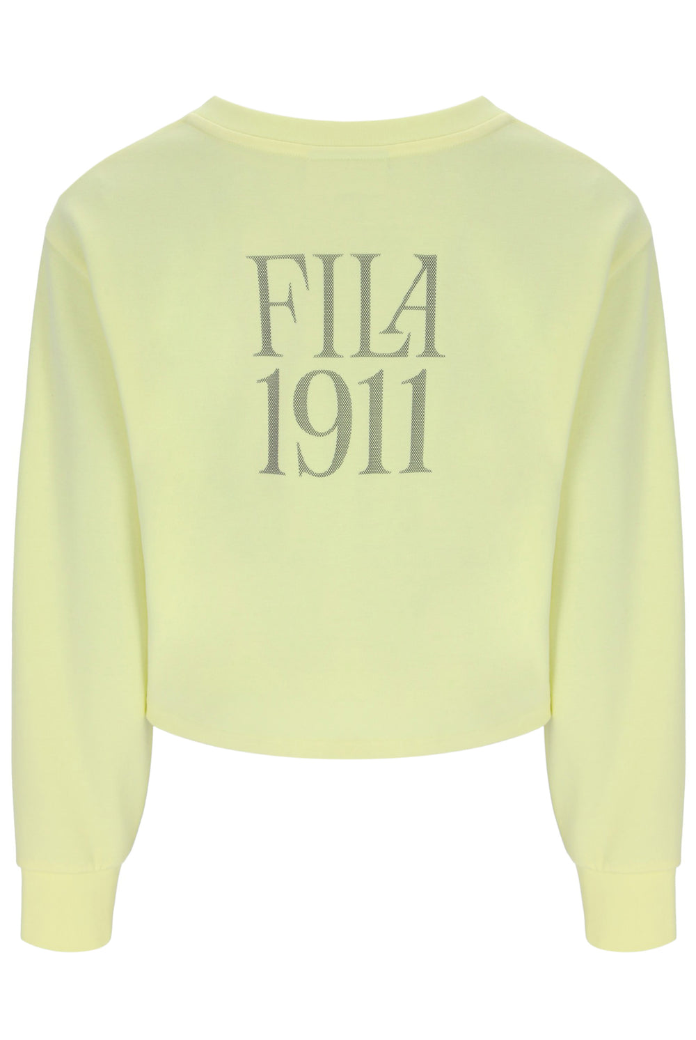 Light yellow sweatshirt with 'FILA 1911' text on a white background