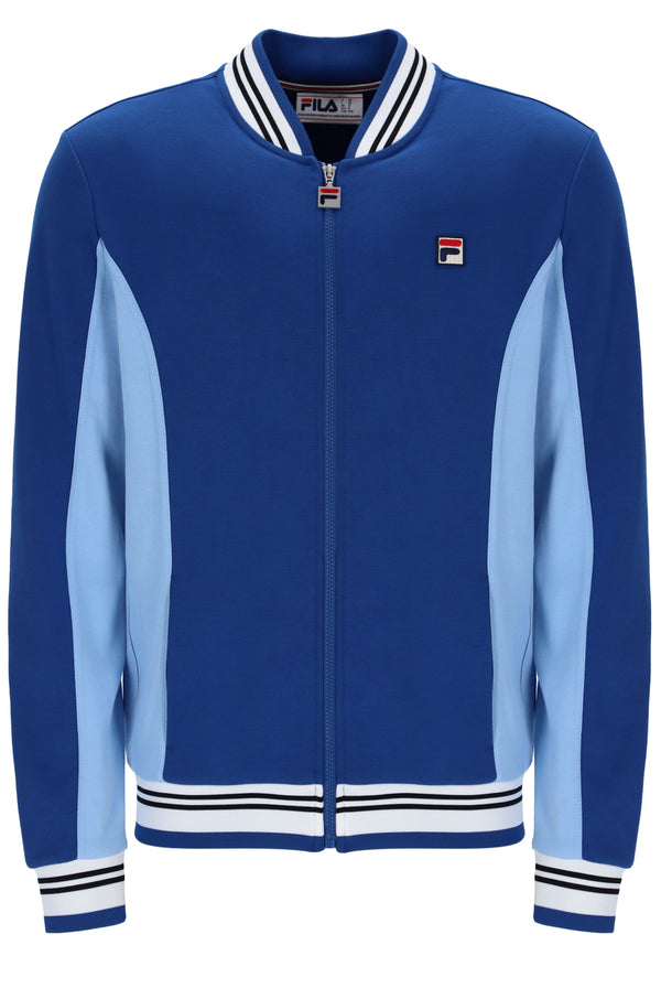 Blue and light blue jacket with FILA logo on a white background