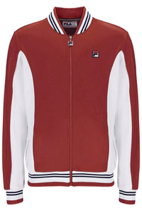 Red and white jacket with FILA logo on a white background