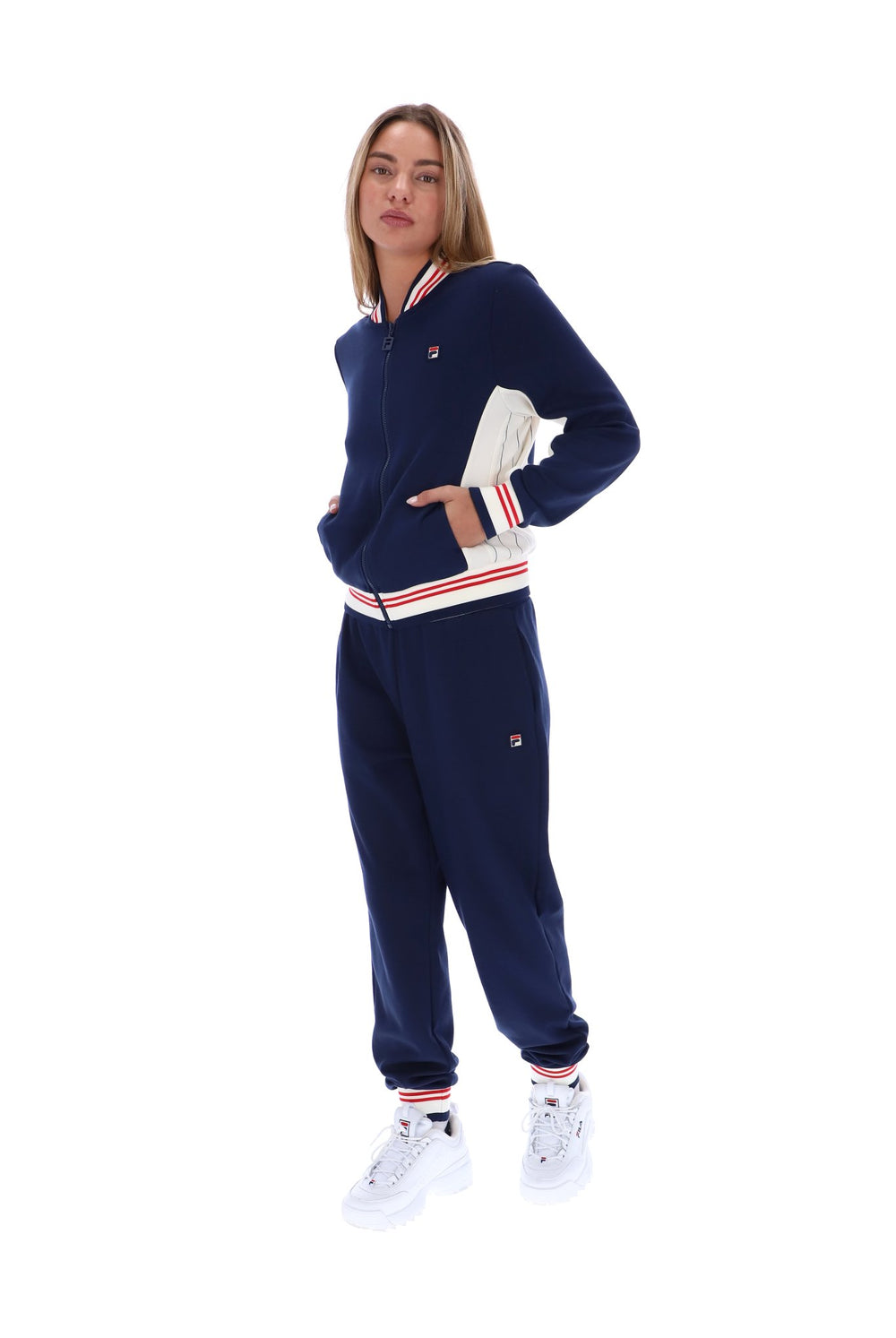 Fila Navy Silvana Iconic Baseball Track Top