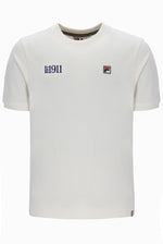 White t-shirt with '1911' and FILA logo on a white background