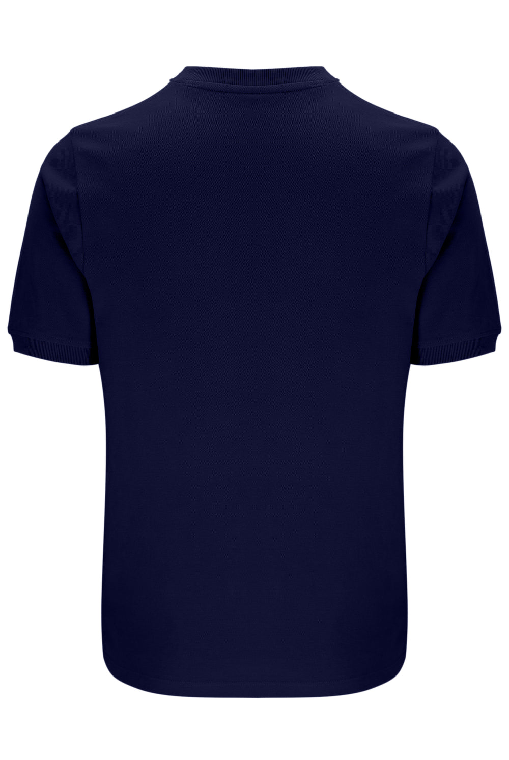 Navy blue t-shirt on a white background