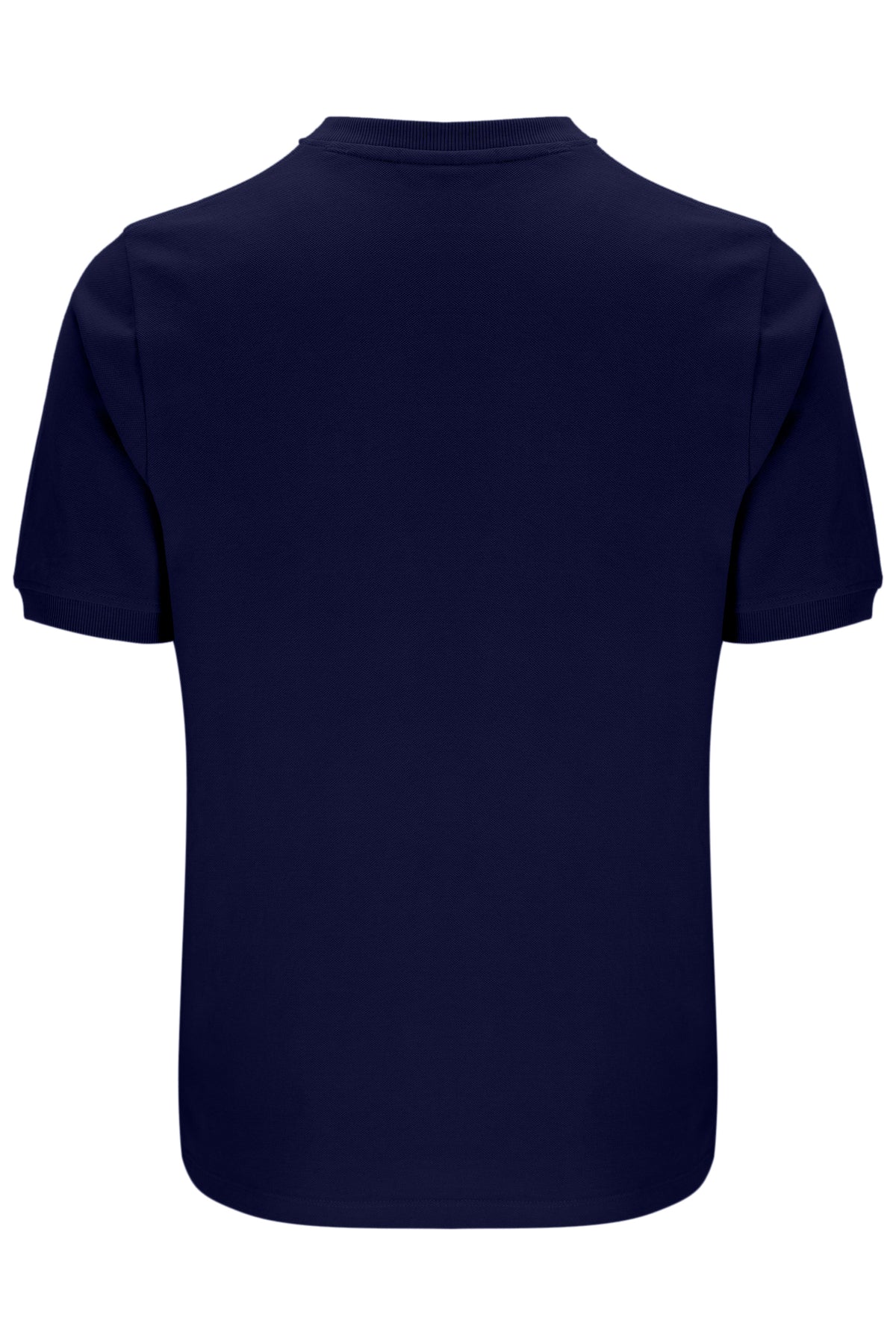 Navy blue t-shirt on a white background