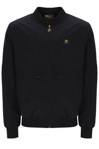 Displays the Black 'Fila' branded Smith Archive-Inspired Jacket