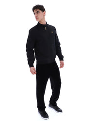 Display a model wearing the Black 'Fila' branded Smith Archive-Inspired Jacket