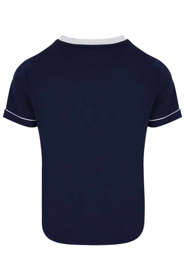 A navy blue FILA tennis t-shirt with cap sleeves