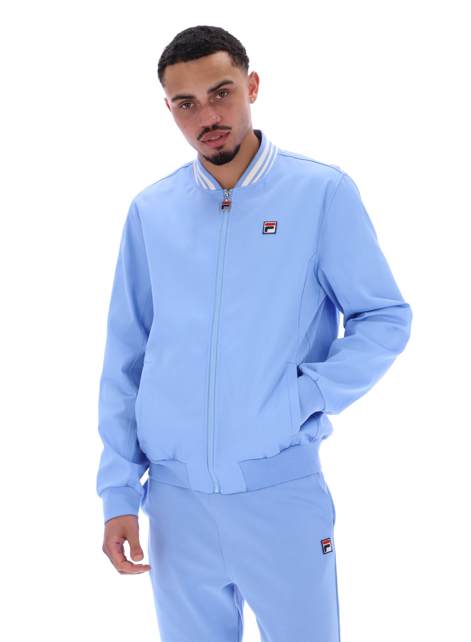fuga archive slim fit jacket ダブルジップ Vista Blue Stefano Archive Influence Twill Jacket – Fila UK
