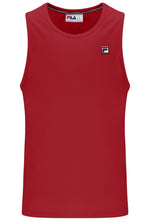 Red tank top with Fila logo on a white background